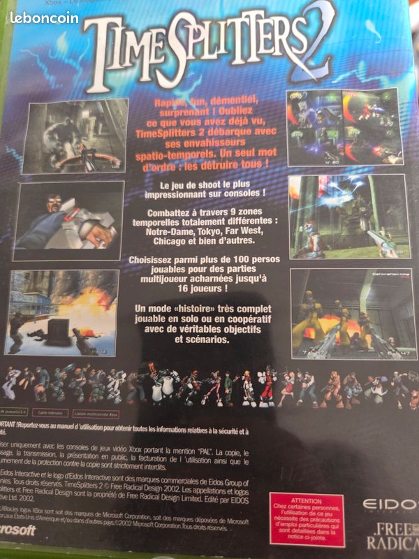 Jeu Xbox Time Splitters 2 PAL FR Complet - Boîte, Notice, Disque En Bon état, Rétro Gaming