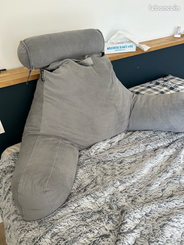 Coussin De Lecture Milliard XL Avec Mousse à Mémoire De Forme - Housse Amovible - Dossier Lit Ou Canapé - 60x40 Cm