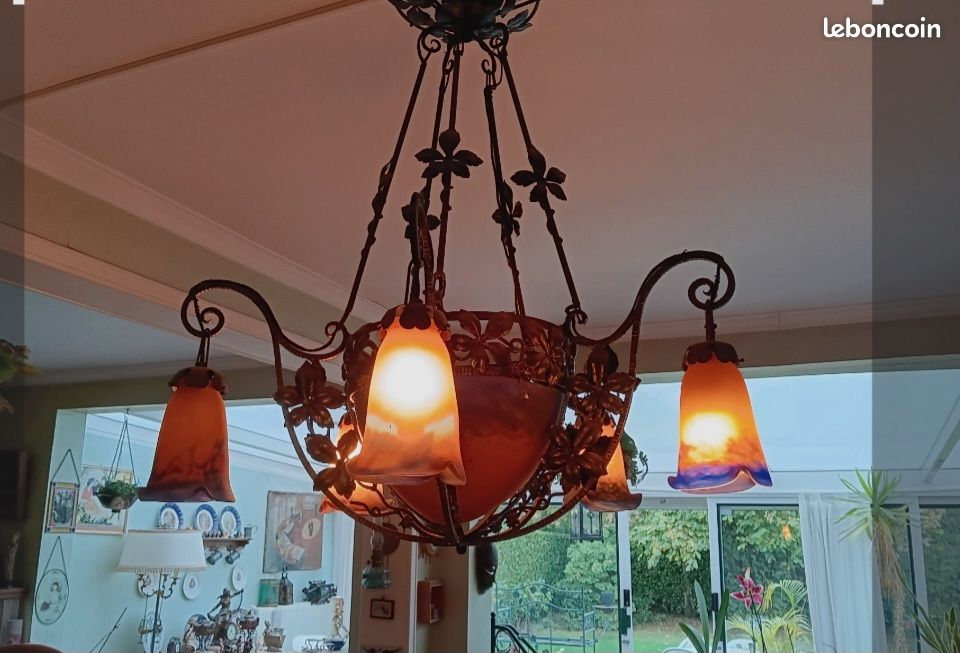 Lustre luminaire signé muller frères (image 1)