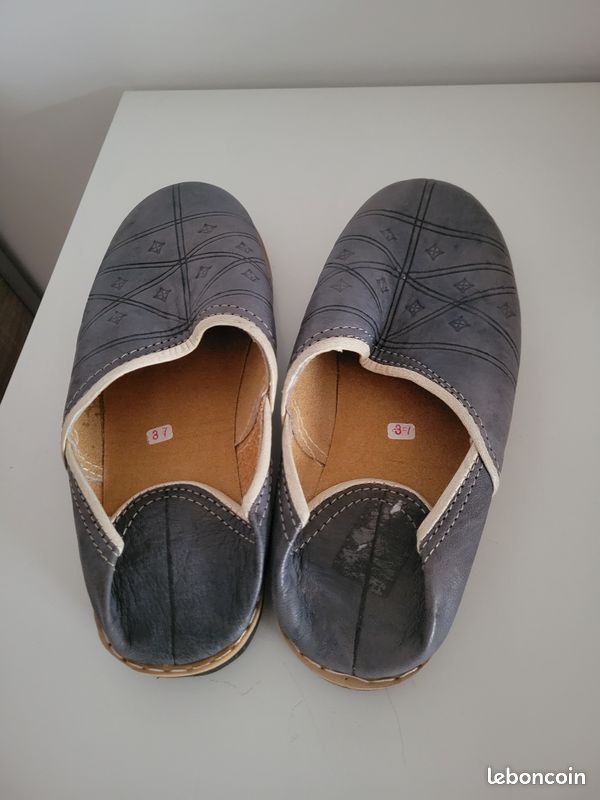 Babouches cuir berbères marocaines garçon (image 3)