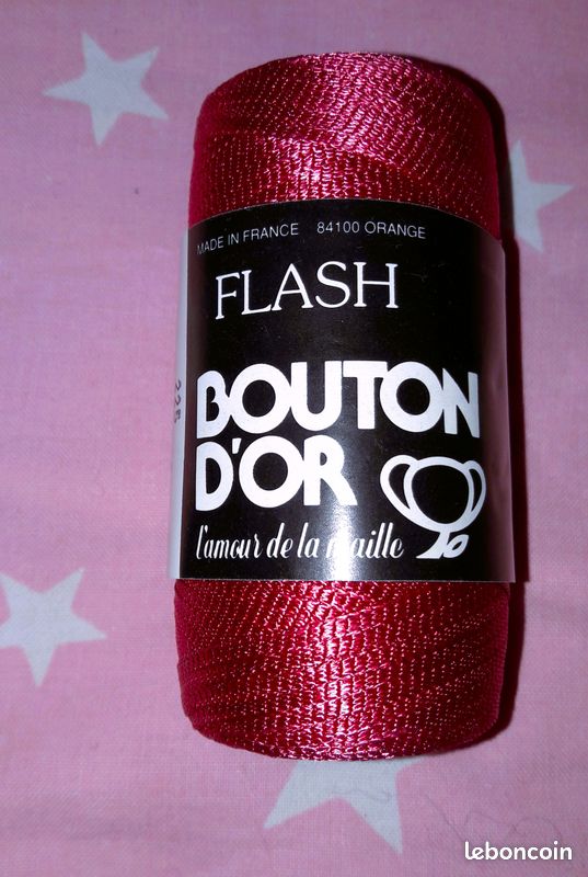 1 bobine neuve (125Mđźâ/50G) FLASH de BOUTON D'OR colori GARANCE (225) (image 2)