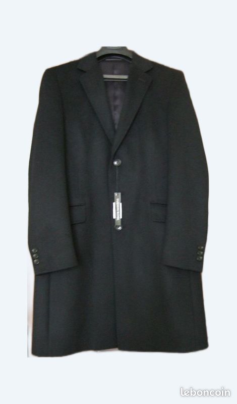 Cachemire Manteau Homme 100 Laine Manteau Croisé Pour Homme En Laine  Cachemire Marine Curling Paris