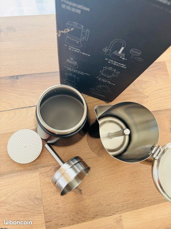 Cafetière Italienne 12 Tasses En Acier Inoxydable Compatible Tous Types De Feux 12 Tasses 90635823