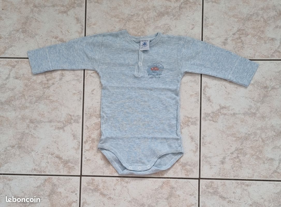 Lot de 6 bodies à manches longues Petit Bateau mois (image 3)
