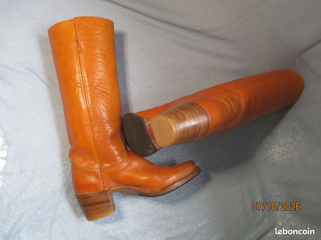 Superbes Bottes Western 100% Cuir P.42 (image 8)