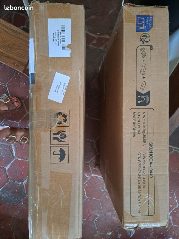 Lot de 2 tables de chevet ou tables d'appoint non déballées Tribesigns aspect bois (image 2)