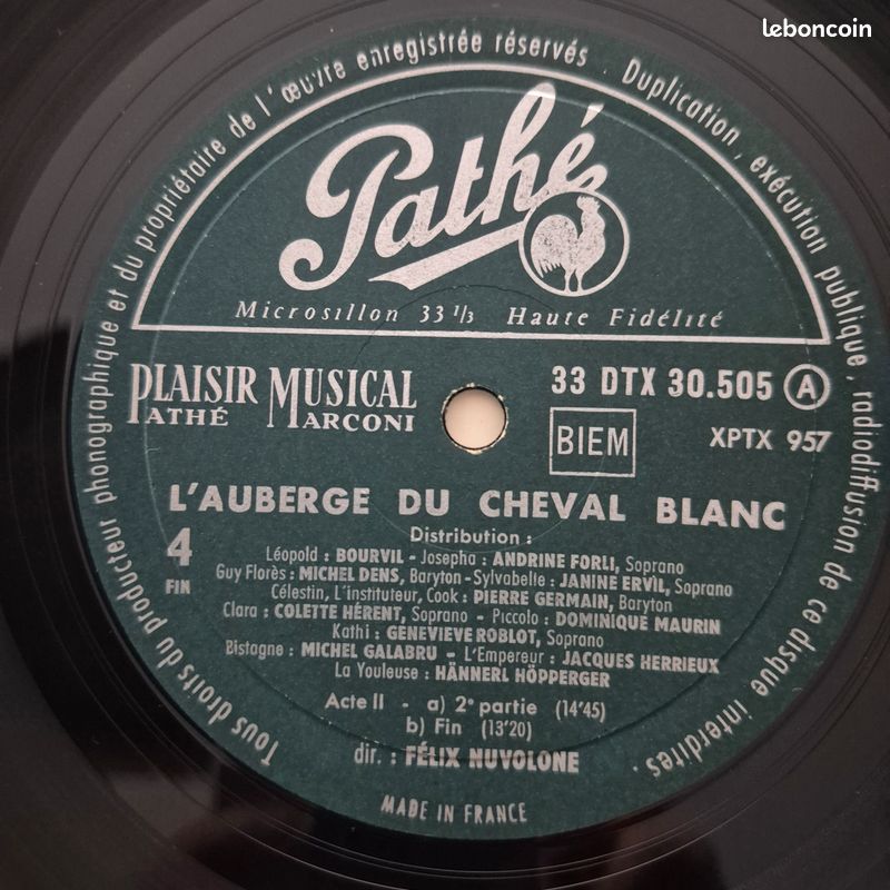 DISQUE VINYLE operette l'auberge du cheval blanc (image 13)