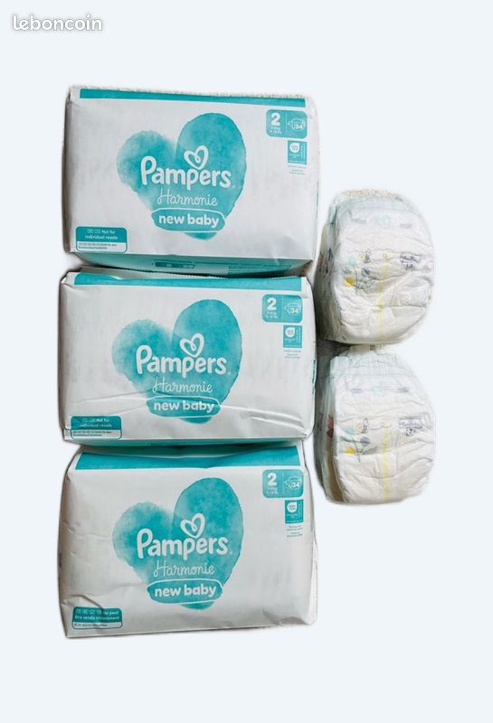 Couches Pampers Harmonie taille 2 (image 1)