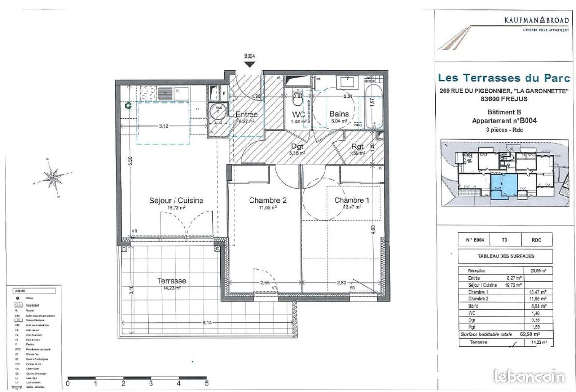 Appartement 3 pièces 62 m² · à Fréjus · 62 m² · 996 €/mois