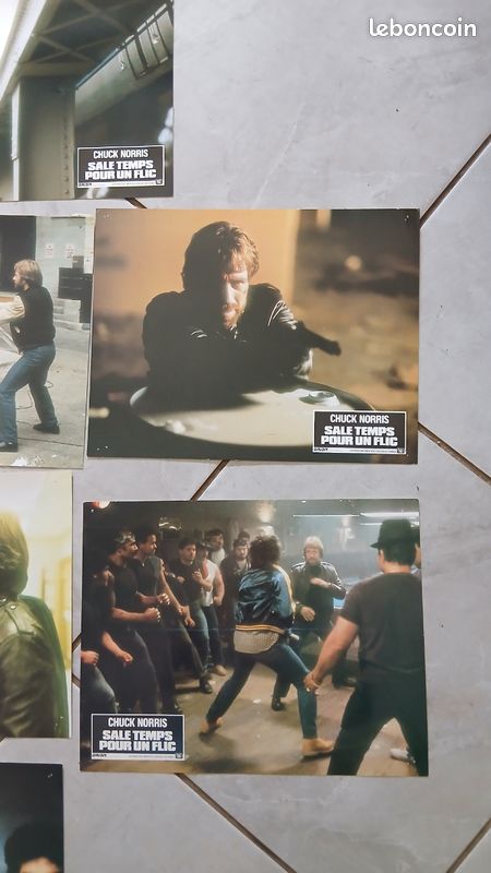 Lot 9 photos exploitation cinéma d'origine - Sale temps pour un flic (1985) Chuck Norris + pochette (image 4)