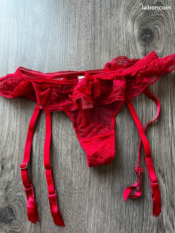 Porte-jarretelles String Femme – Taille XL, Couleur Gris, Occasion Bon état