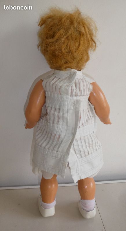 Ancienne Poupée Raynal Années 1930 – 70 Cm, Carton Bouilli, Yeux Dormeurs