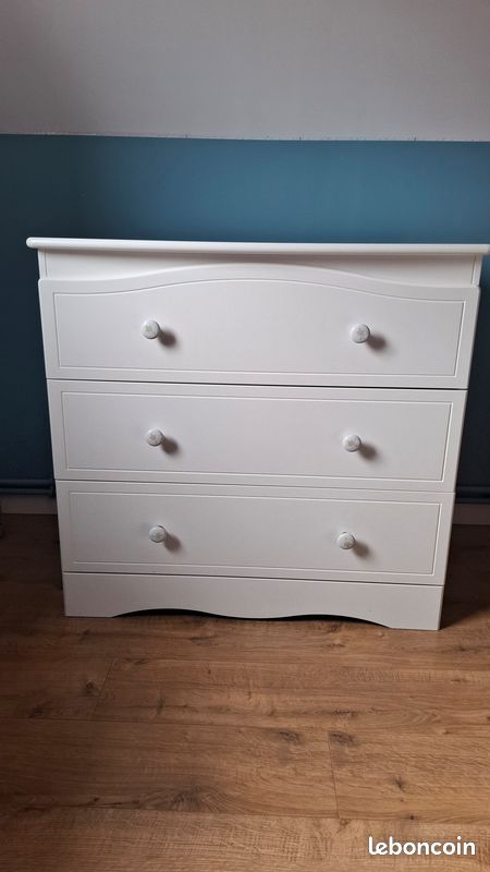 Commode 3 tiroirs blanc (image 1)