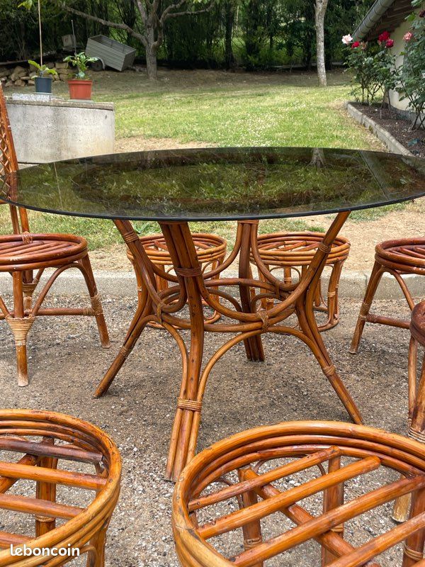 Table basse ronde en rotin - Brin d'Ouest
