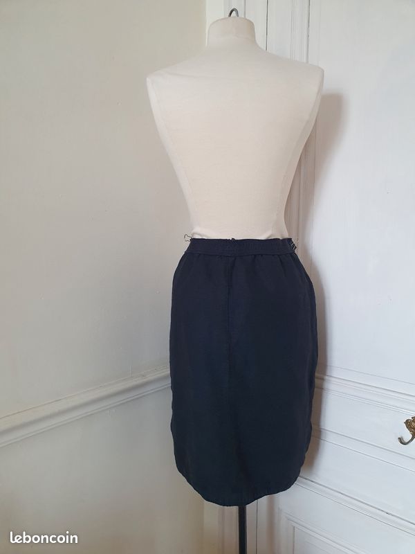 One step jupe 100% lin noire droite 42 xl taille elastique (image 5)