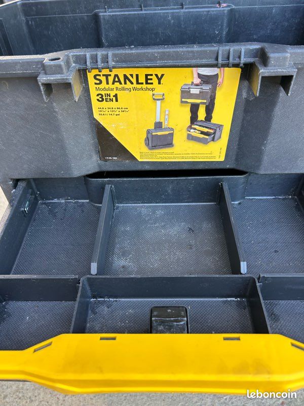 Caisse de rangement mobile stanley 3 en 1 bon etat (image 2)