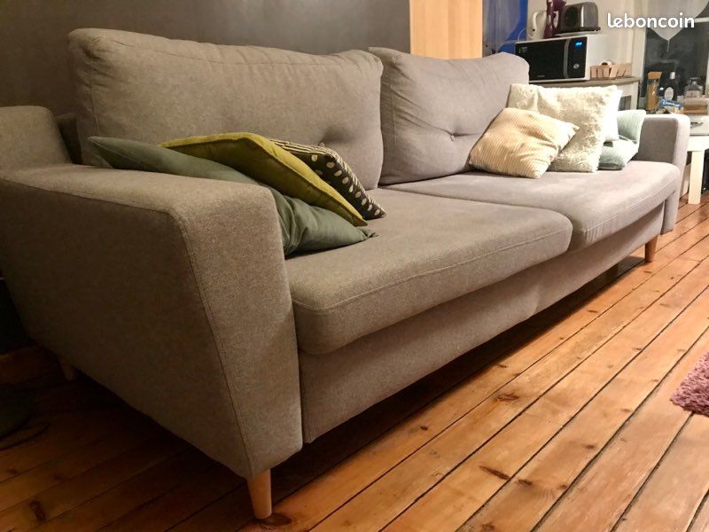 Canapé gris scandinave - convertible (image 2)