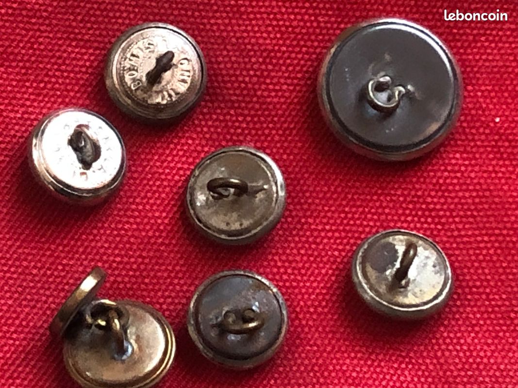 Lot 6 boutons d'uniforme de CARABINIERI italie + 1 bouton de manchette, motif grenade, gendarmerie (image 4)