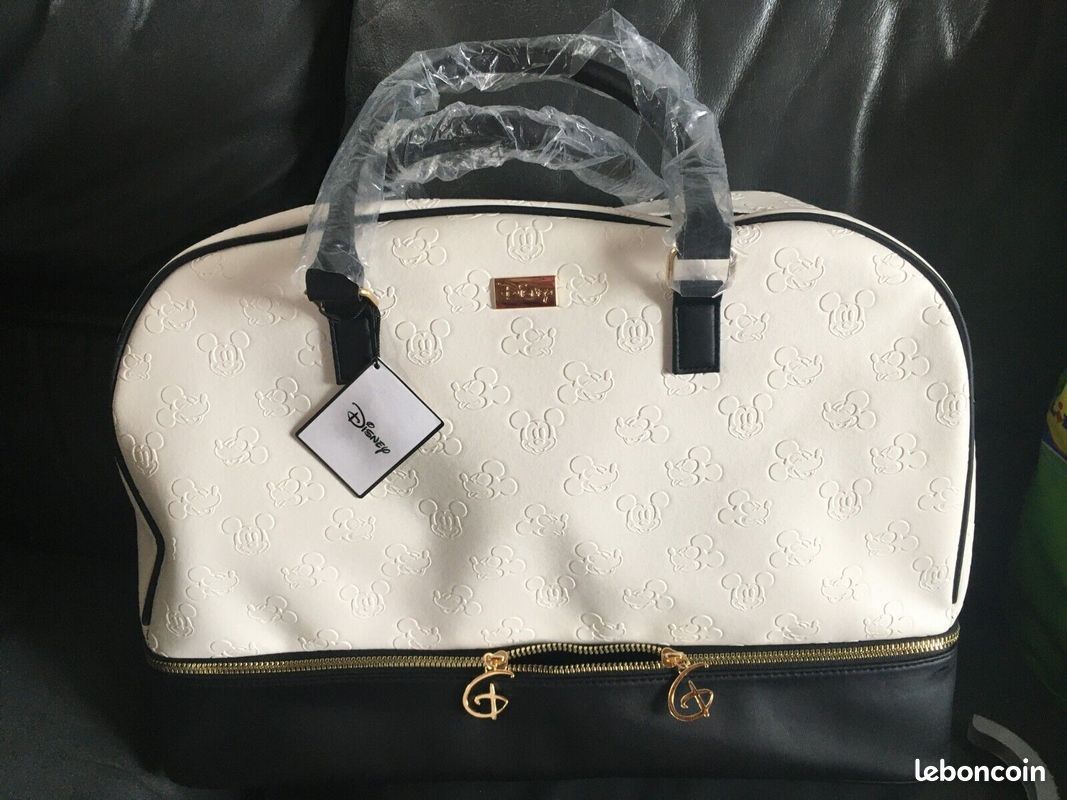 Splendide sac de voyage mickey disney noir et écru - le grand modèle Neuf Idée cadeau (image 1)