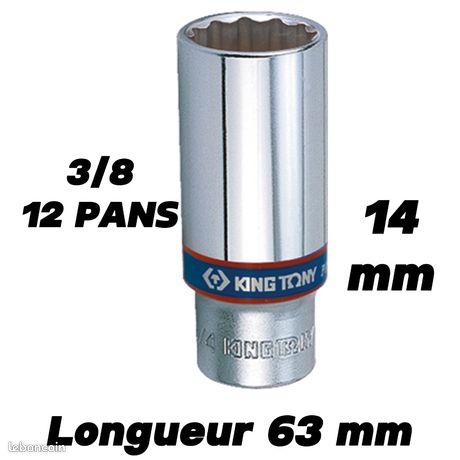 KING TONY Douille Métrique 1/2" Standard 22 Mm - Chrome Vanadium, Finition Chromée Polie, DIN 3124