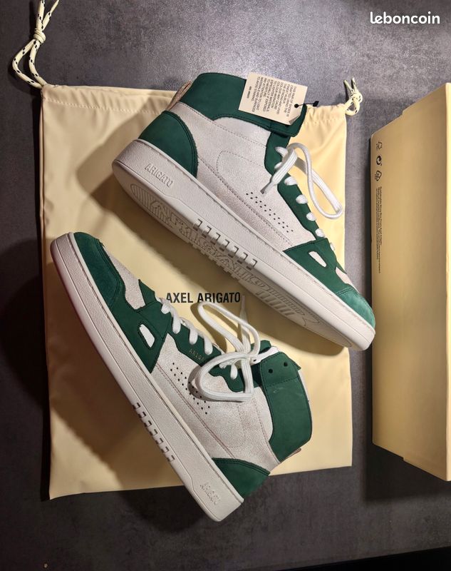 Baskets montantes Axel Arigato Dice Hi – Blanc Vert – Taille 44