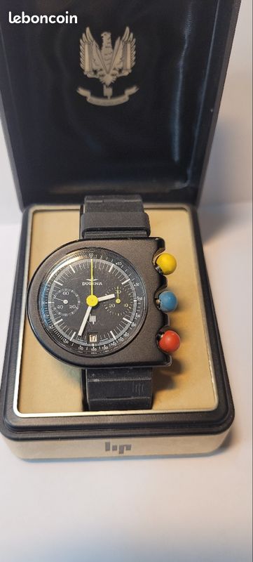 Poussoir Jaune Complet NOS Pour Lip Tallon Mach 2000 - Chronographe - 17mm - Neuf Sans étiquette