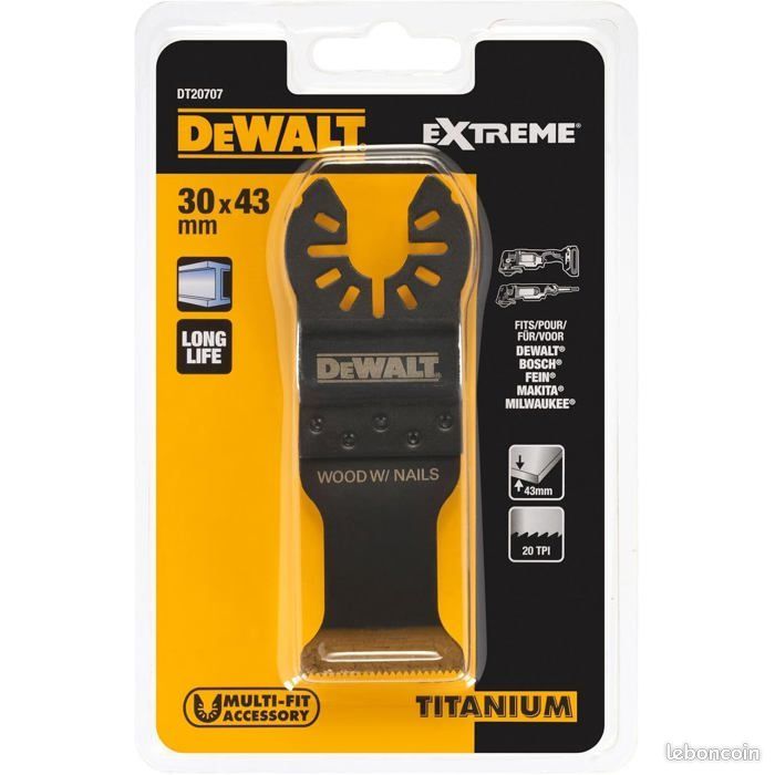 Lame Titanium DEWALT 30X43MM BIM Pour Multi-Cutter - DT20707 (image 4)