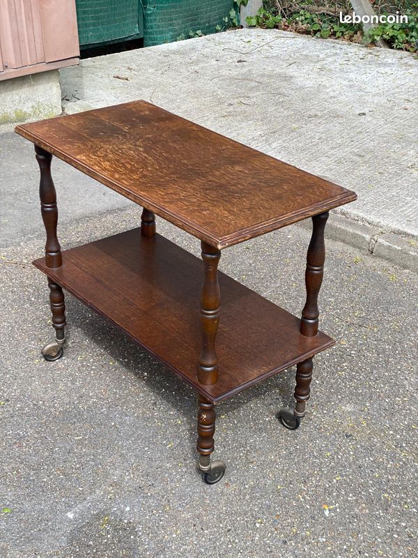 Desserte vintage Louis XIV en bois massif (image 2)