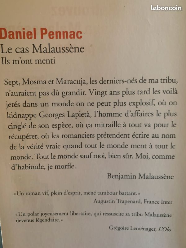 Daniel Pennac lot 2 poches ; à l'unité possible (image 4)