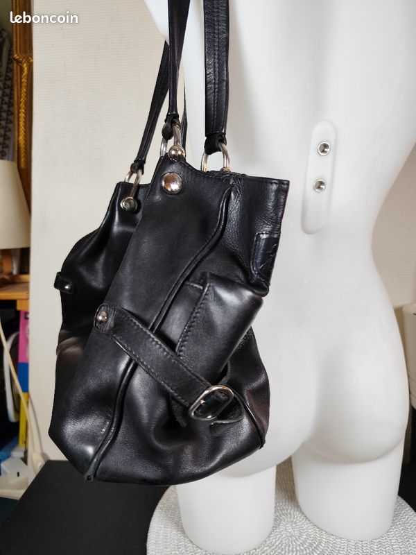 Sac à main en cuir noir - Renouard (image 2)