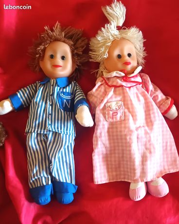Poupées Nicolas Et Pimprenelle 40cm – Bonne Nuit Les Petits ORTF – Caprice 1993