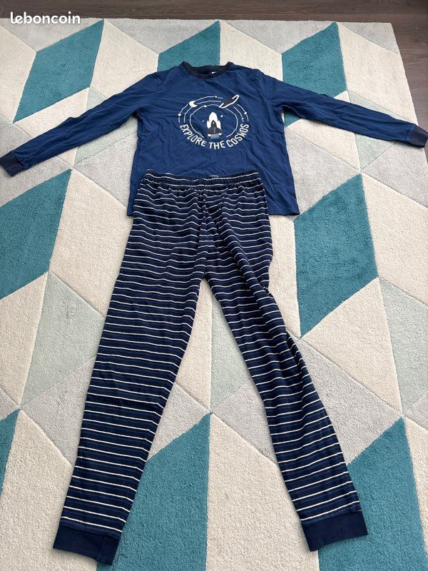 Pyjama Garçon Romeo rayure bleu - L'orangerie