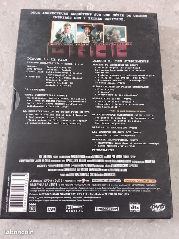 Coffret Collector Seven 2 DVD David Fincher édition prestige (image 2)