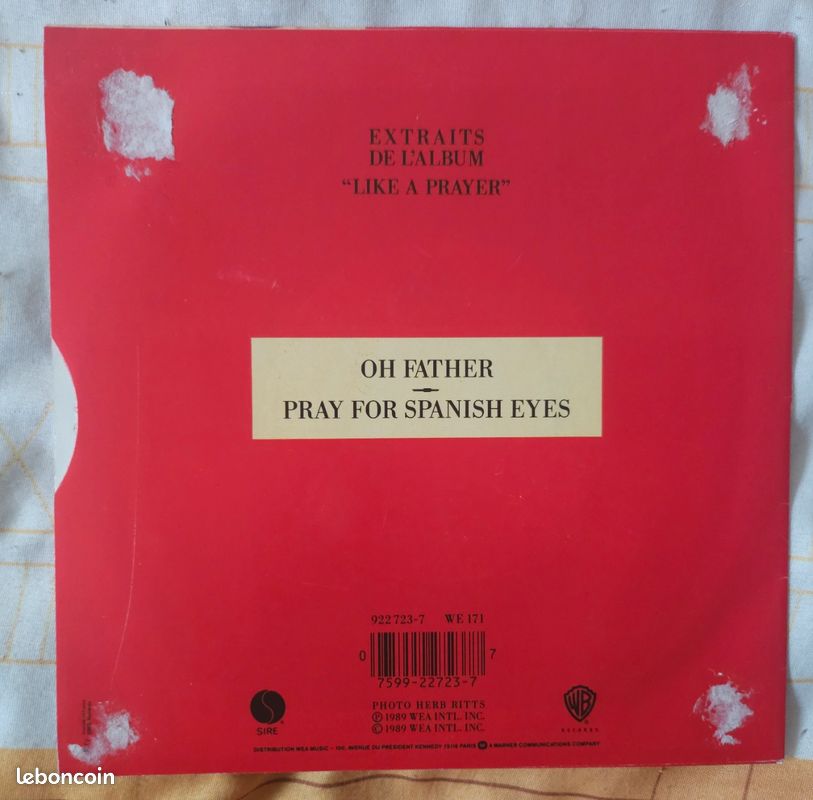 45 TOURS RARE : OH FATHER de MADONNA (image 2)