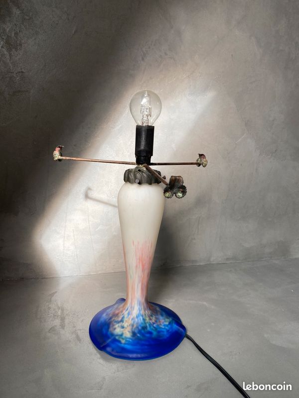 Lampe champignon moucheté en pâte de verre arts déco le verre français (image 5)