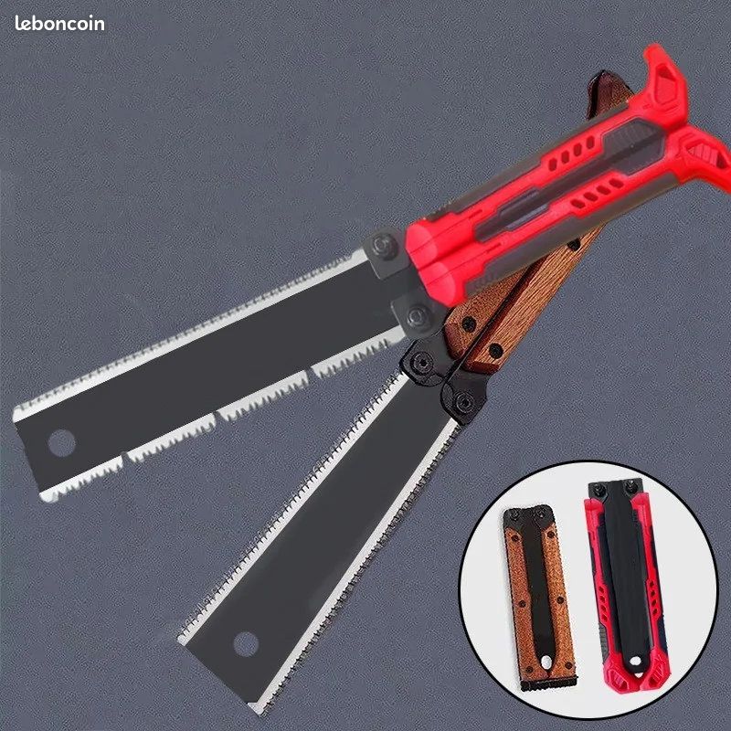 Scie Pliante 21 Cm Pro - Lame SK5 Acier Carbone Ultra-Tranchante - 2 Positions - Verrouillage Métal - Poignée Bois Sapele - Idéale Jardin, Camping & Bricolage