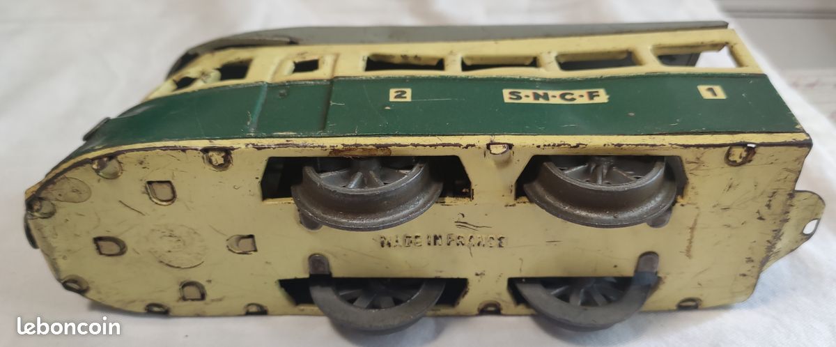 ANCIEN JOUET FRANCE Joustra Autorail Train Tole Mecanique Cle 1950 Jep Sncf EUR 19,90 - FR