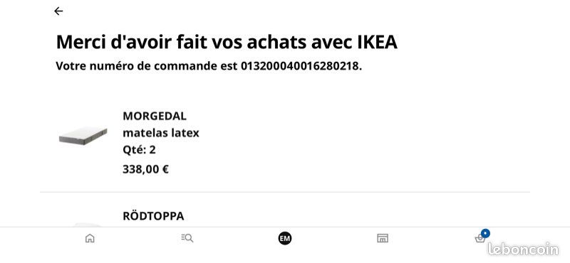 2 Matelas latex IKEA morgedal 90*190 (image 2)