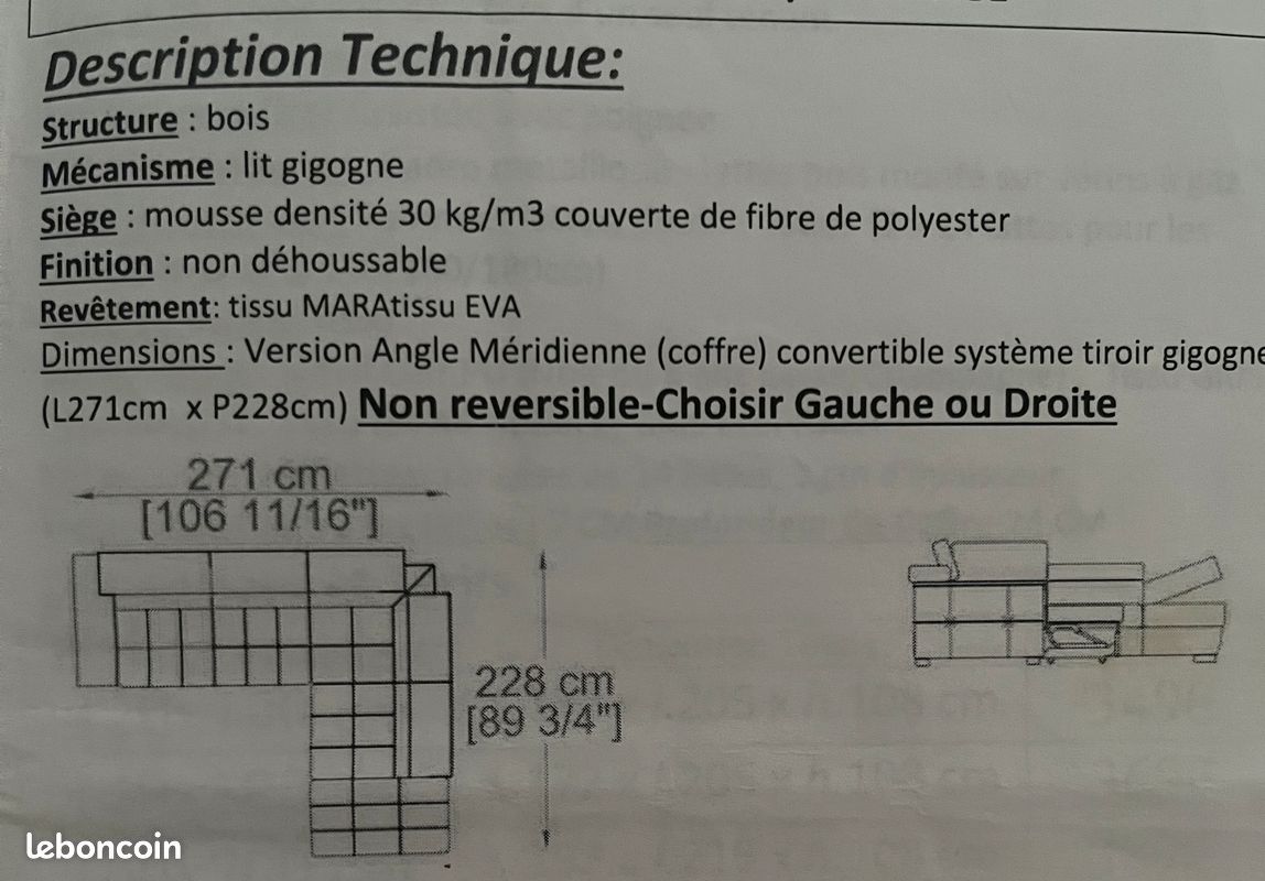 Canapé d’angle convertible (image 4)