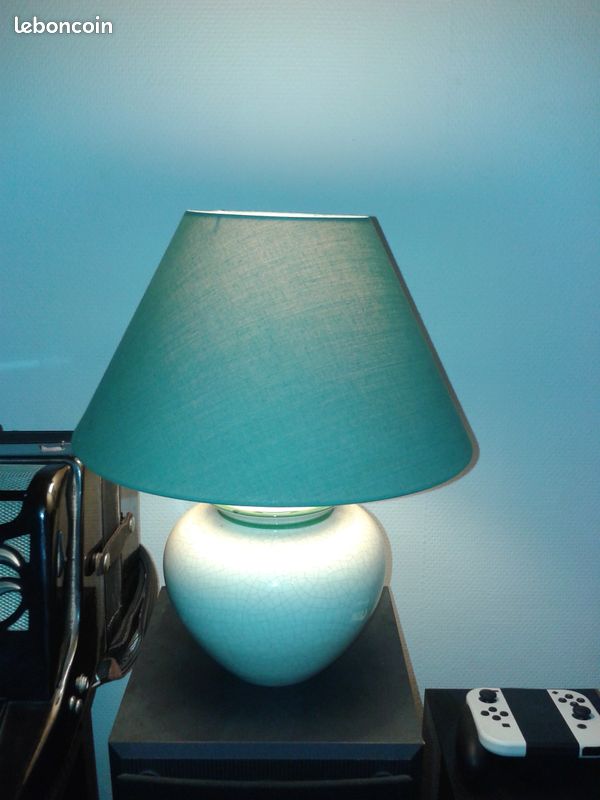 Lampe en céramique craquelée verte Koralcoa vintage (image 2)