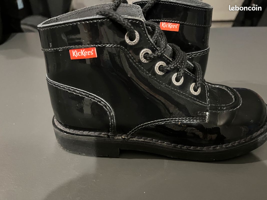 Boots Kickers Kick Col Noir Kickers Kick Col Noir Vernis Outlet