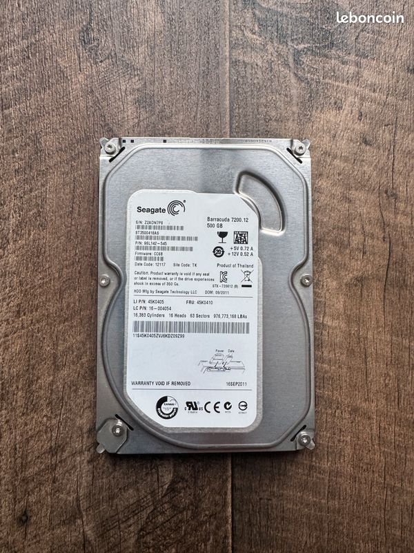 Disque Dur HDD 1 To 3,5 Ordinateur Fixe Bureau Seagate Barracuda