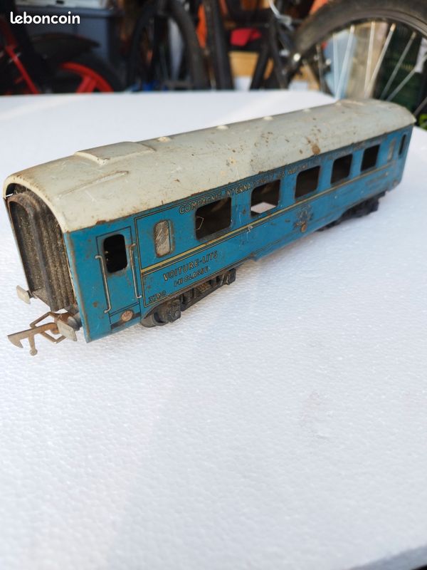 Train JEP O – Voiture Postale à Bogies En Tôle – 29 Cm – 1953/64 – Très Bon état