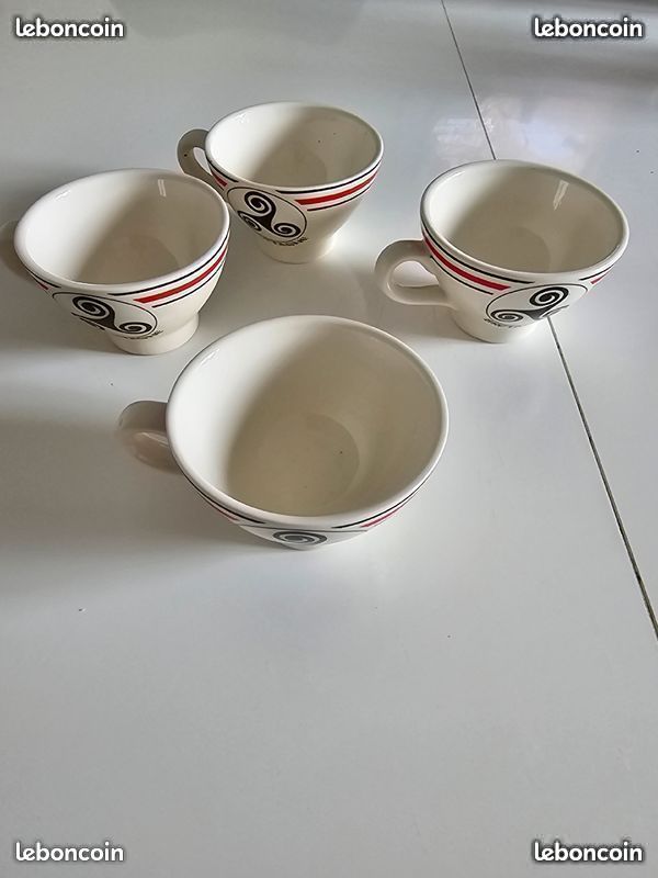 Verre Cidre Traditionnel 6 Bolées à Cidre En Grès - Gris Et