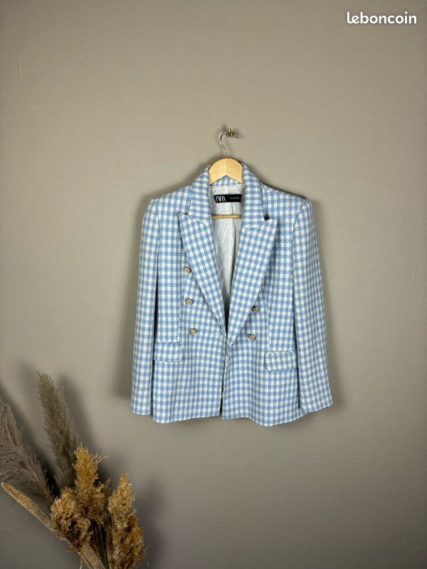 Blazer Femme ZARA à Carreaux - Taille XS - Viscose - Neuf Avec étiquettes - RARE