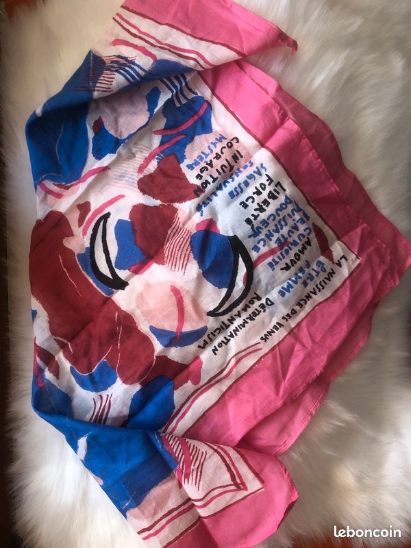 Scarves Foulard Sezane Cléophée Scarf Blue Floral Print