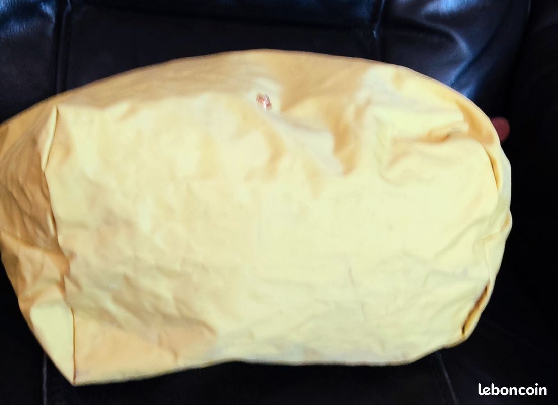 Beau sac Longchamp authentique pliage jaune taille L (image 4)