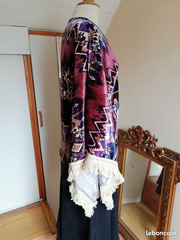 Veste gilet poncho bohême T U JUST ME (image 3)