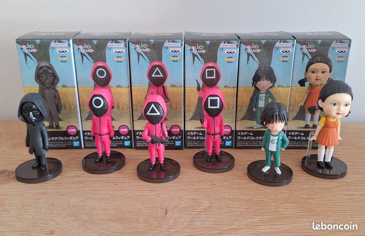 Lot De 6 Figurines WCF Squid Game Netflix – État Comme Neuf, Collection