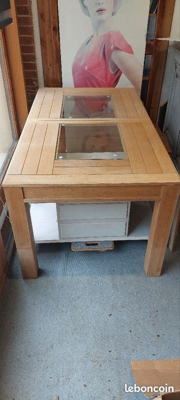 Table de salle à manger contemporaine, chêne massif (image 4)